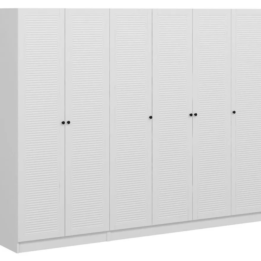 Vaatekaappi Linento Furniture Kale Mebran 8393 190x270cm valkoinen