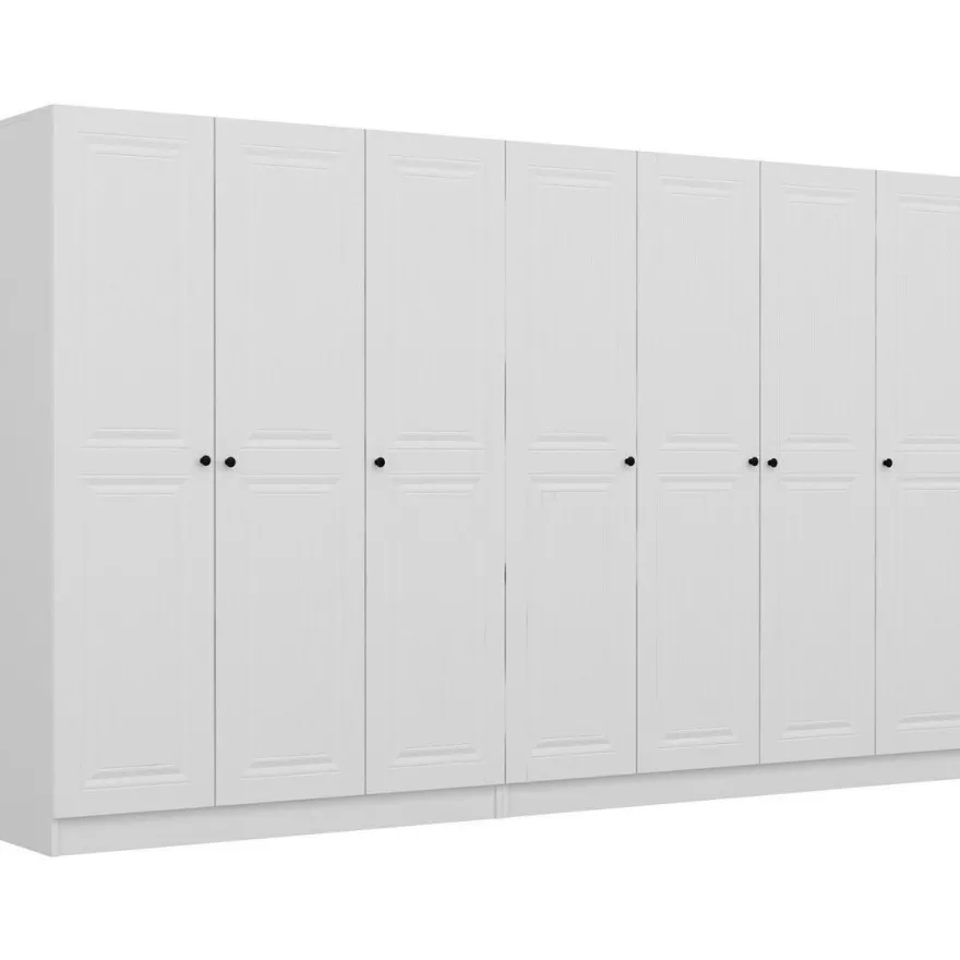 Vaatekaappi Linento Furniture Kale Mebran 4013 190x315cm valkoinen