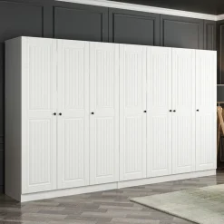 Vaatekaappi Linento Furniture Kale Mebran 4013 190x315cm valkoinen