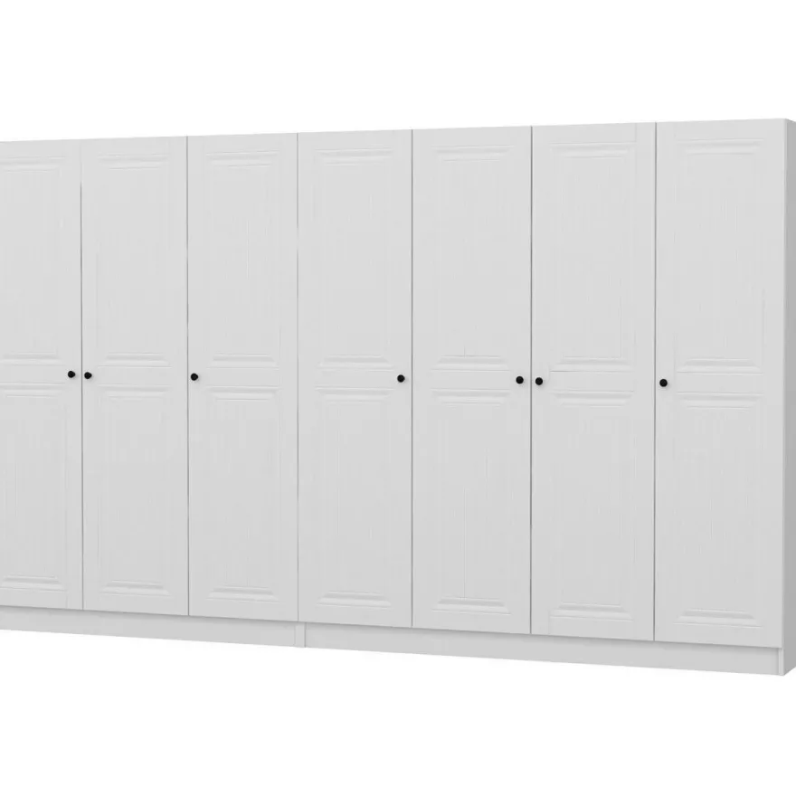 Vaatekaappi Linento Furniture Kale Mebran 4013 190x315cm valkoinen