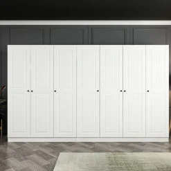 Vaatekaappi Linento Furniture Kale Mebran 4013 190x315cm valkoinen