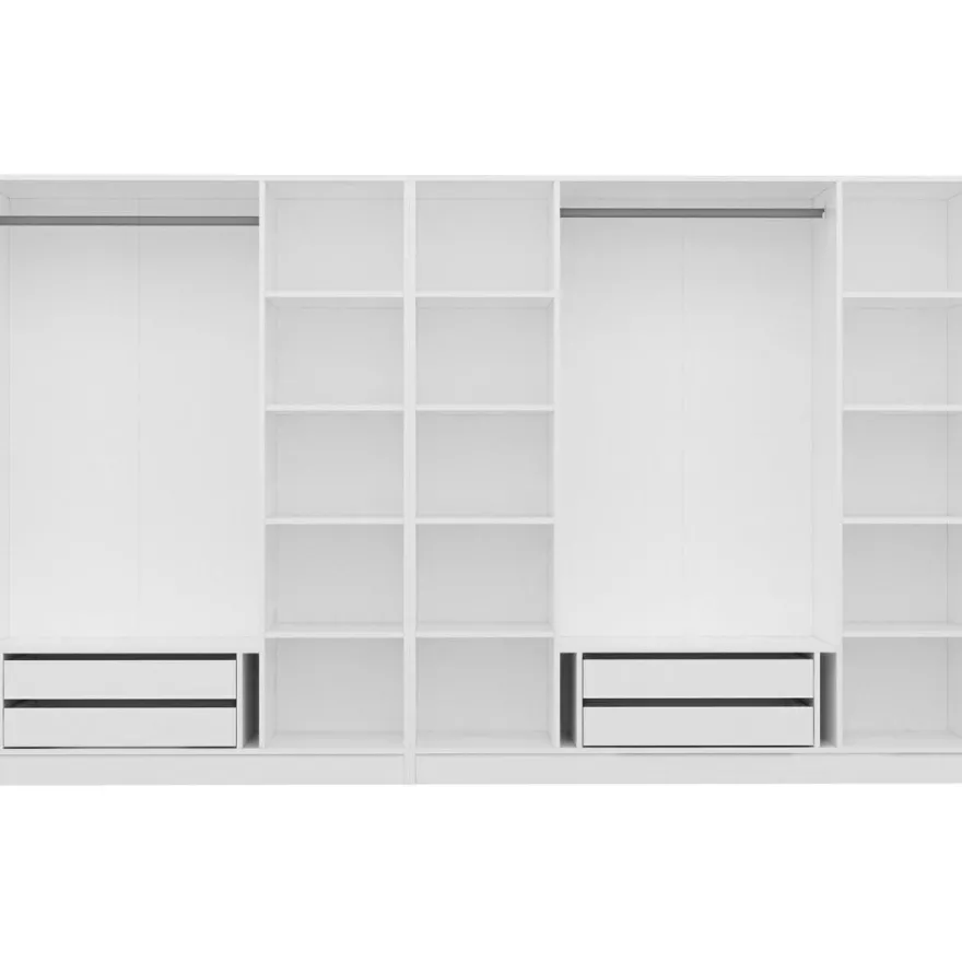 Vaatekaappi Linento Furniture Kale Mebran 4013 190x315cm valkoinen