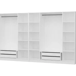 Vaatekaappi Linento Furniture Kale Mebran 4013 190x315cm valkoinen