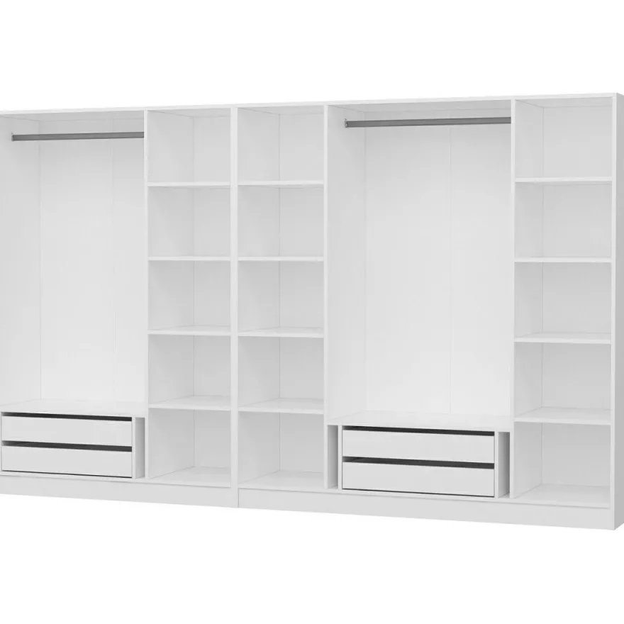 Vaatekaappi Linento Furniture Kale Mebran 4013 190x315cm valkoinen
