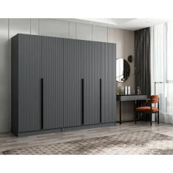 Vaatekaappi Linento Furniture Kale Plus 210x225cm 2 vetolaatikkoa eri värejä