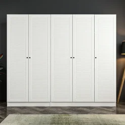 Vaatekaappi Linento Furniture Kale 8392 190x225cm valkoinen