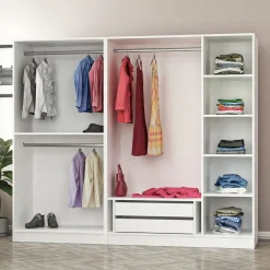 Vaatekaappi Linento Furniture Kale 8392 190x225cm valkoinen