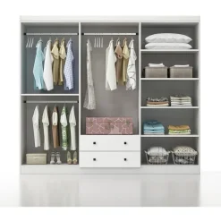 Vaatekaappi Linento Furniture Lavinia 1056 210cm valkoinen
