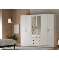 Vaatekaappi Linento Furniture Lavinia 1056 210cm valkoinen