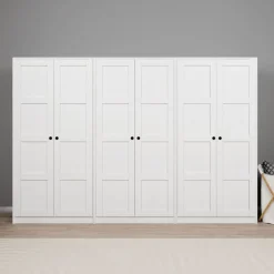 Vaatekaappi Linento Furniture Lucas 11, 280x190cm, valkoinen