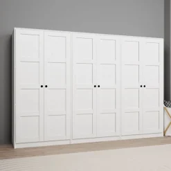 Vaatekaappi Linento Furniture Lucas 11, 280x190cm, valkoinen