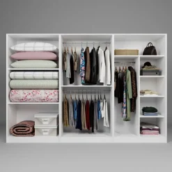 Vaatekaappi Linento Furniture Lucas 11, 280x190cm, valkoinen