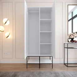 Vaatekaappi Linento Furniture Martin 2, 84cm, valkoinen