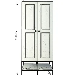 Vaatekaappi Linento Furniture Martin 2, 84cm, valkoinen