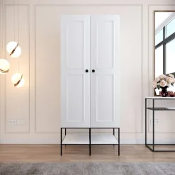 Vaatekaappi Linento Furniture Martin 2, 84cm, valkoinen