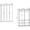 Vaatekaappi Linento Furniture Monza 120, 120x180cm, valkoinen