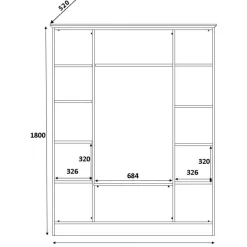 Vaatekaappi Linento Furniture Rb-078, 140x180cm, mattavalkoinen
