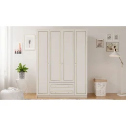 Vaatekaappi Linento Furniture Rb-079, 140x210cm, mattavalkoinen