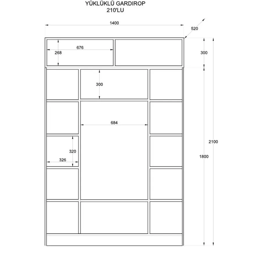 Vaatekaappi Linento Furniture Rb-185-11, 140x210cm, mattavalkoinen