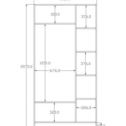 Vaatekaappi Linento Furniture Rb-062-01, 105x210cm, mattavalkoinen