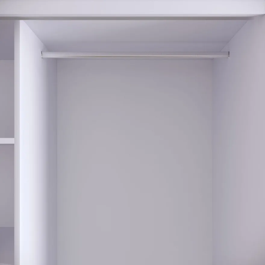 Vaatekaappi liukuovilla Linento Furniture Martin, 150cm, valkoinen marmori/kulta