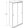 Vaatekaappi liukuovilla Linento Furniture SWD-436-BB-2, 94cm, valkoinen
