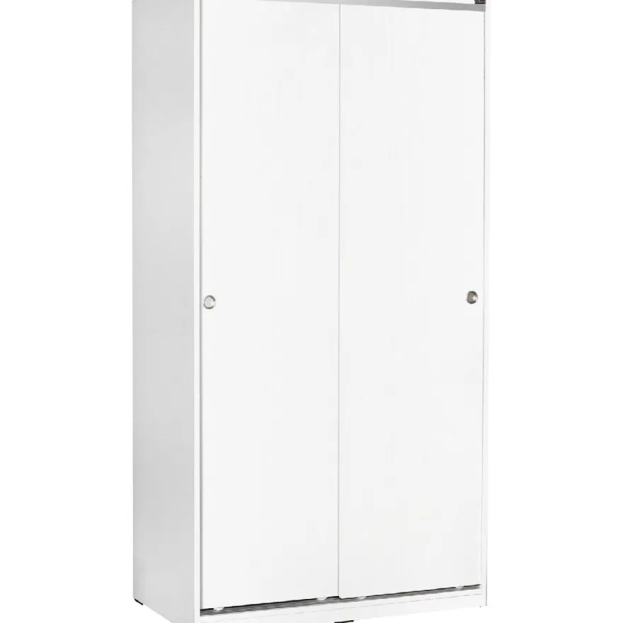 Vaatekaappi liukuovilla Linento Furniture SWD-436-BB-2, 94cm, valkoinen