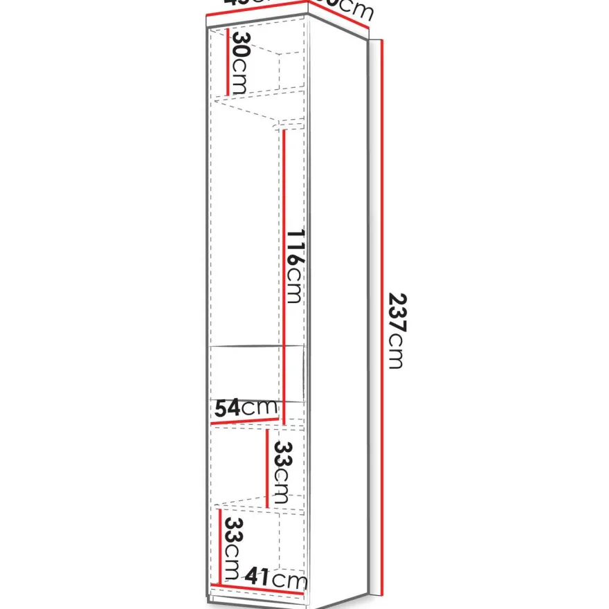 Vaatekaappi Nomla SORENO 45 cm