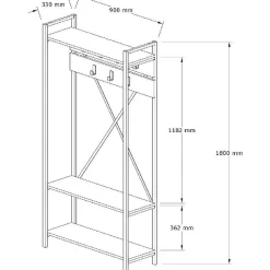 Vaatenaulakko Linento Furniture Alfa Sapphire
