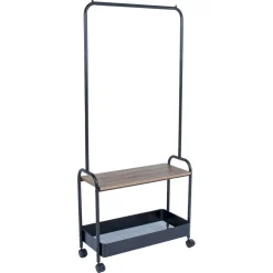 Vaateteline Home4You Fraser 74x35x165cm, musta