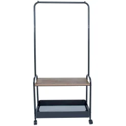 Vaateteline Home4You Fraser 74x35x165cm, musta