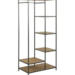 Vaateteline Home4You SEAFORD 77x45xK165 cm, villitammi, ruskea