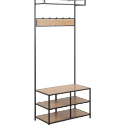 Vaateteline Home4You SEAFORD 77x40xK185 cm, villitammi, ruskea