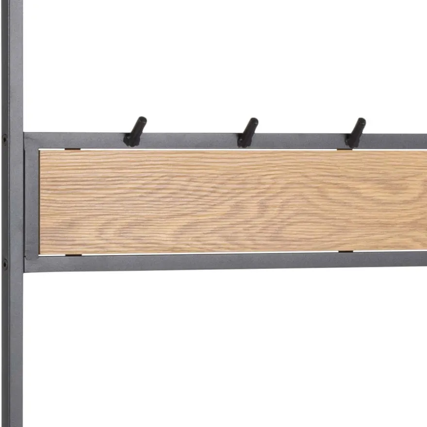 Vaateteline Home4You SEAFORD 77x40xK185 cm, villitammi, ruskea