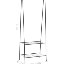 Vaateteline 59x35x150 cm musta