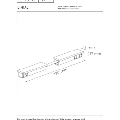 Valaisinkiskon joustoliitin Lucide Linial, 1.9x17cm, IP20, messinki