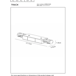 Valaisinkiskon virtalähde Lucide Track, 3.5x17.7cm, IP20, eri värejä