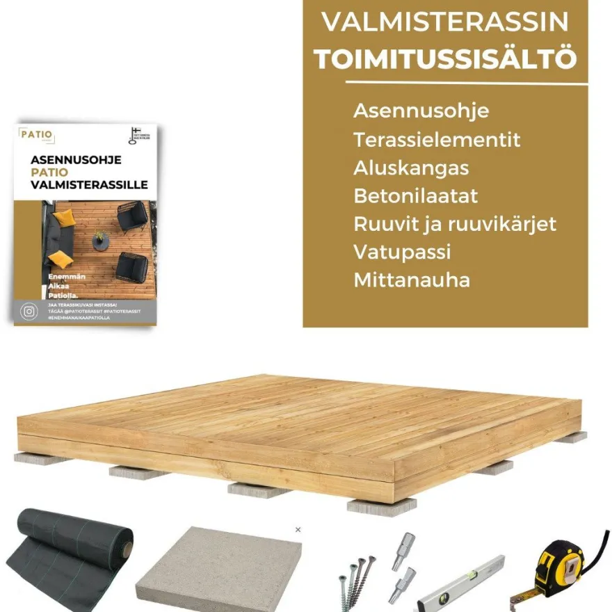 Valmisterassi PatioN°rd Havu, 3x3m, kestopuu