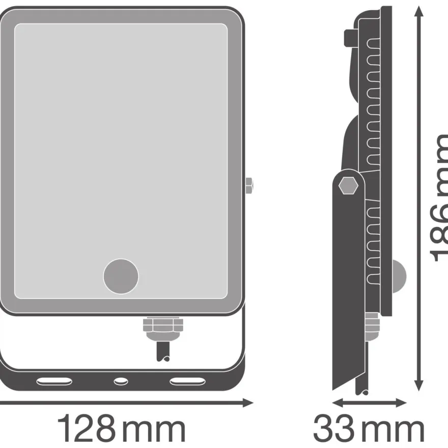 Valonheitin liiketunnistimella Osram Floodlight Essential musta, eri vaihtoehtoja
