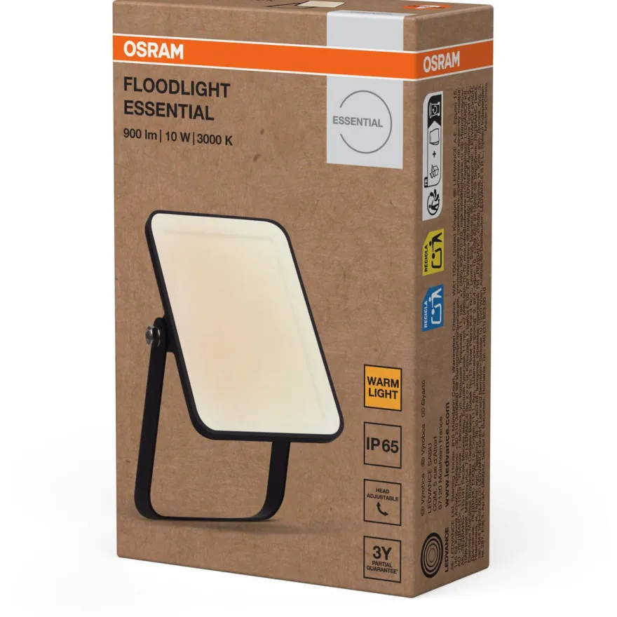 Valonheitin Osram Floodlight Essential IP65 musta, eri vaihtoehtoja