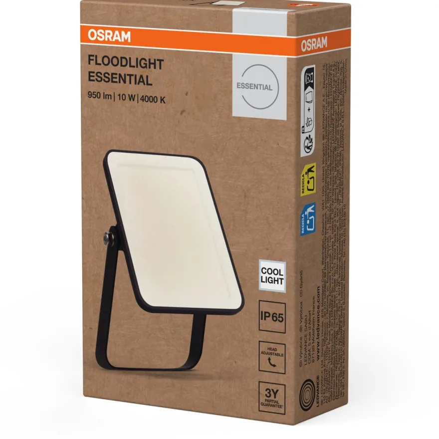 Valonheitin Osram Floodlight Essential IP65 musta, eri vaihtoehtoja
