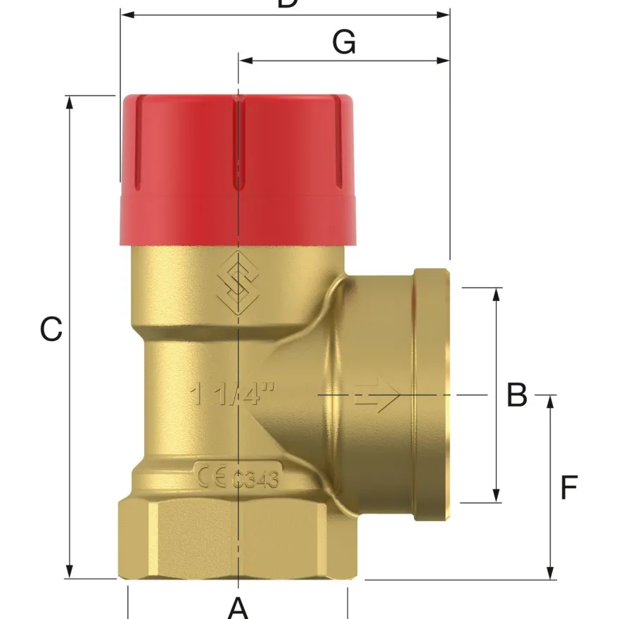 Varoventtiili Flamco Prescor, 1" x 1 1/4", 3.5bar