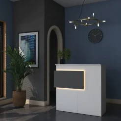 Vastaanottotiski LED-valaistuksella Linento Furniture MA102-2929, valkoinen