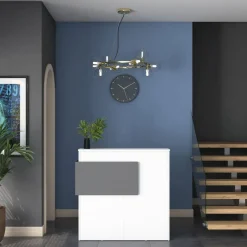 Vastaanottotiski LED-valaistuksella Linento Furniture MA102-2929, valkoinen