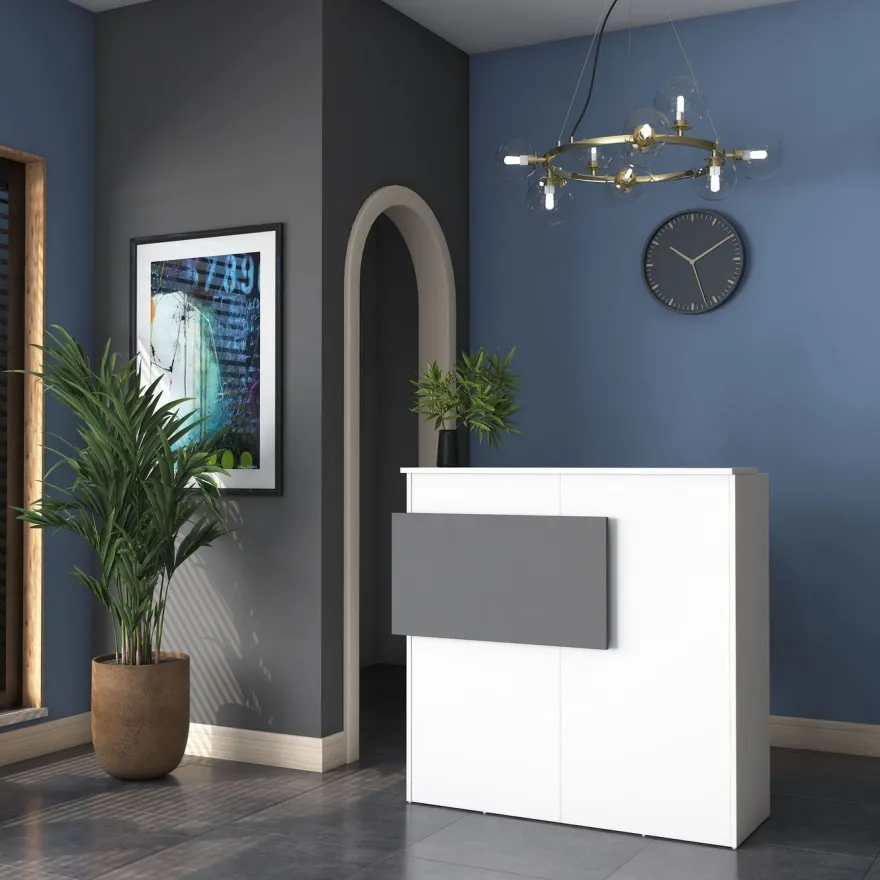 Vastaanottotiski LED-valaistuksella Linento Furniture MA102-2929, valkoinen