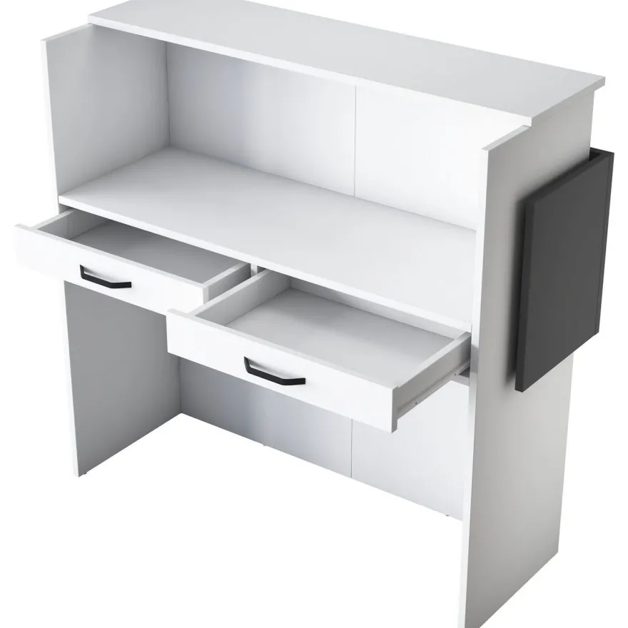 Vastaanottotiski LED-valaistuksella Linento Furniture MA102-2929, valkoinen