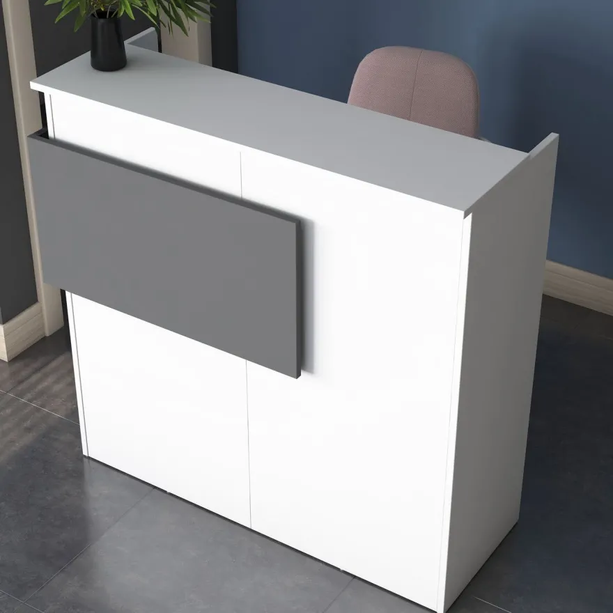 Vastaanottotiski LED-valaistuksella Linento Furniture MA102-2929, valkoinen