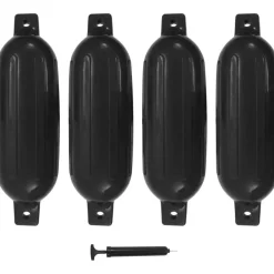 Veneen lepuuttaja, 4 kpl, musta, 58,5x16,5 cm, PVC
