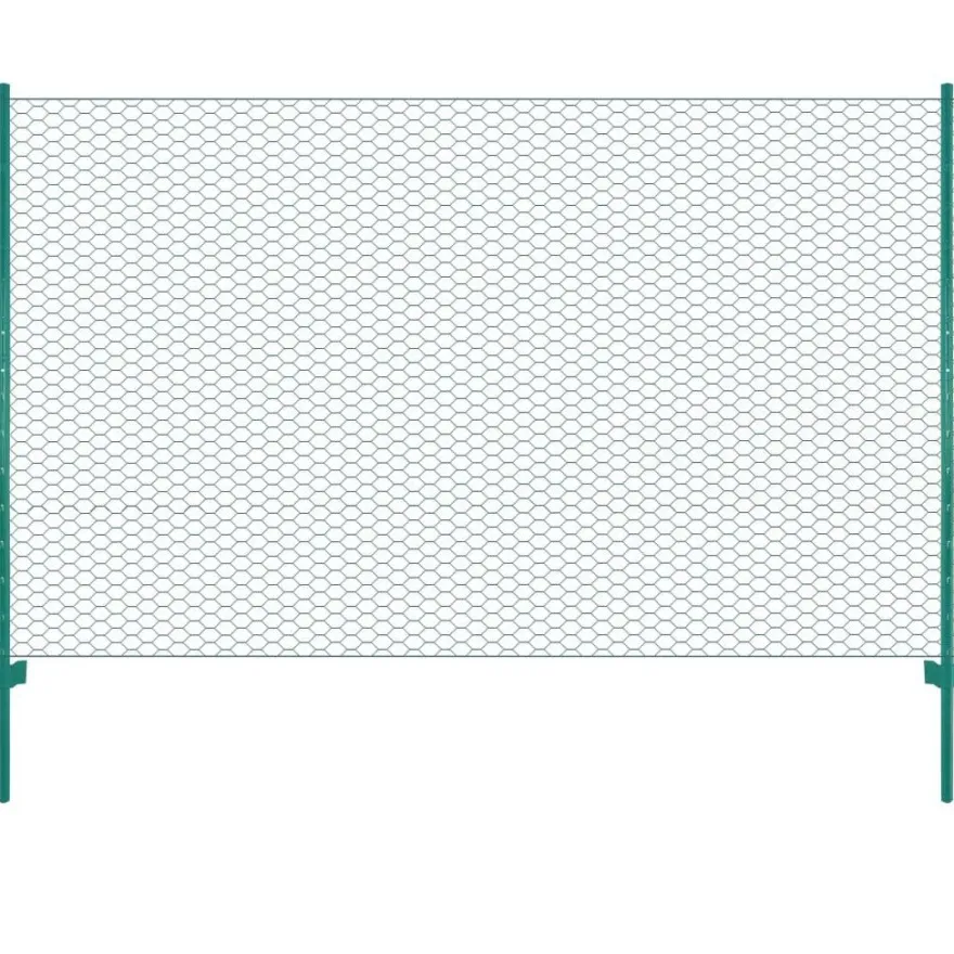 Verkkoaita tolpilla, teräs, 25x1.5m, silmäkoko 50mm, vihreä