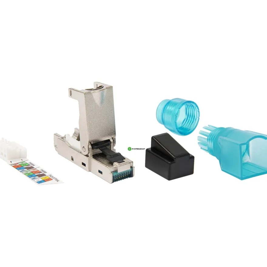 Verkkoliitin Pistesarjat Cat6a RJ45, urosVerkkoliitin